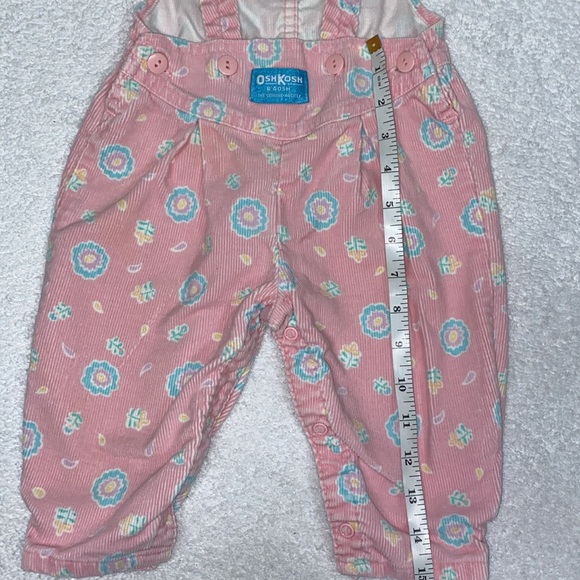 Vintage Oshkosh vestbak corduroy button waist strap overalls 6/9m - Picture 2 of 9